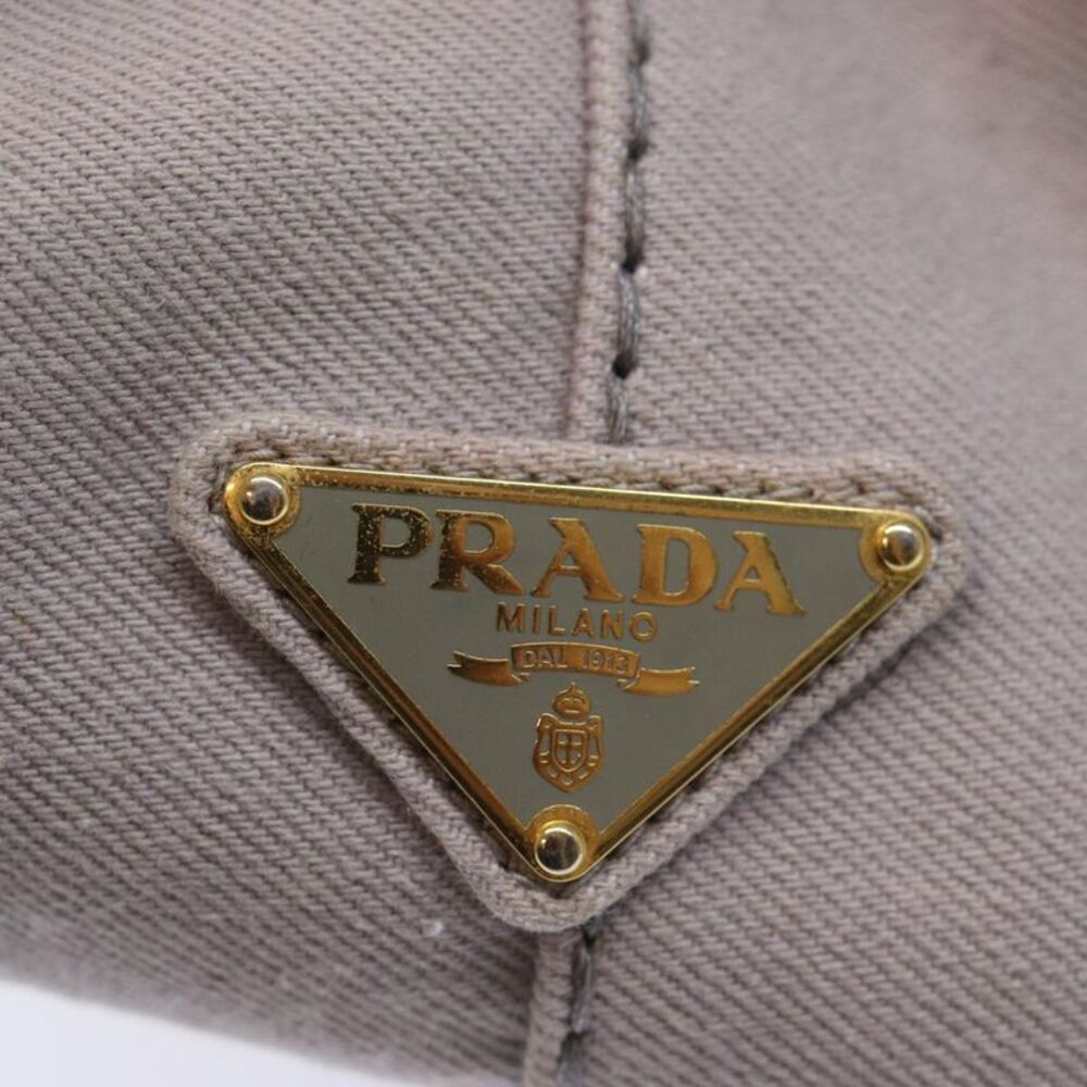 Prada Canapa Grey Canvas Handbag (Pre-Owned) - Picture 13 of 16
